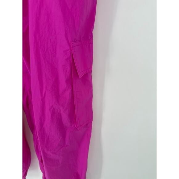 Anthropologie XL Daily Practice Base Jump Parachute Cargo Pants in Disco Magenta - Picture 6 of 14